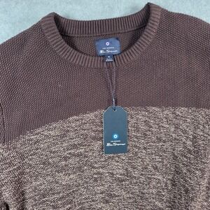 Ben Sherman Sweater Mens XL Coffee House Brown New NWT Colorblock Waffle Knit